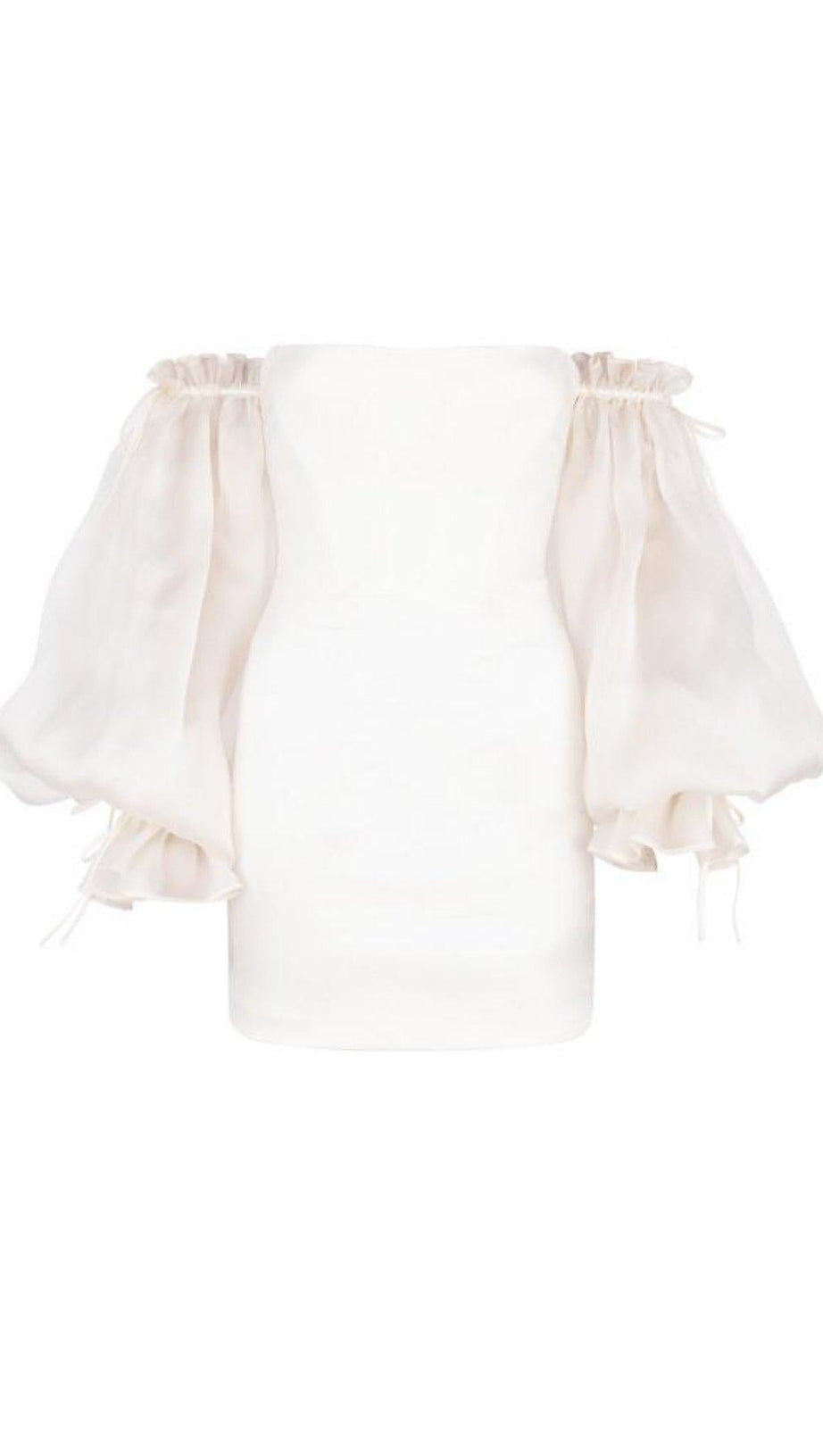 IVORY STRAPLESS TUBE DRESS