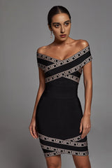 OFF SHOULDER BANDAGE DRESS