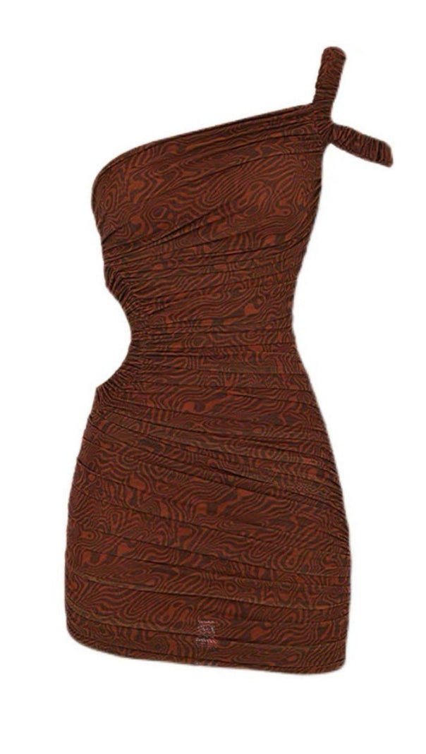 AIIZIE OBLIQUE SHOULDER MESH HOLLOW SKIRT - product image