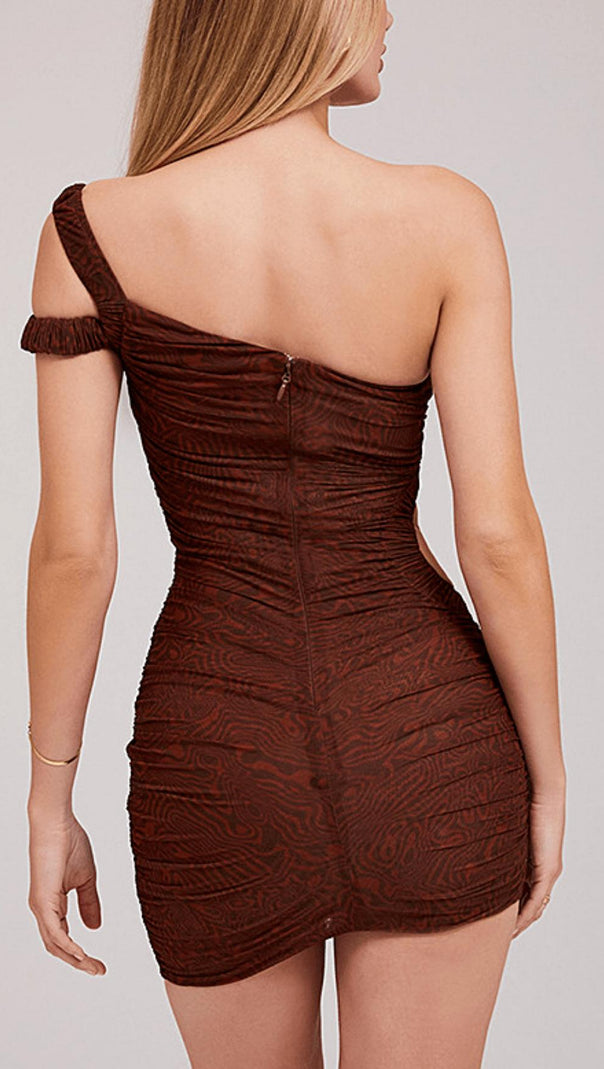 AIIZIE OBLIQUE SHOULDER MESH HOLLOW SKIRT - product image