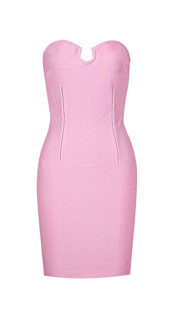 AIIZIE STRAPLESS BANDAGE MINI DRESS IN PINK - product image
