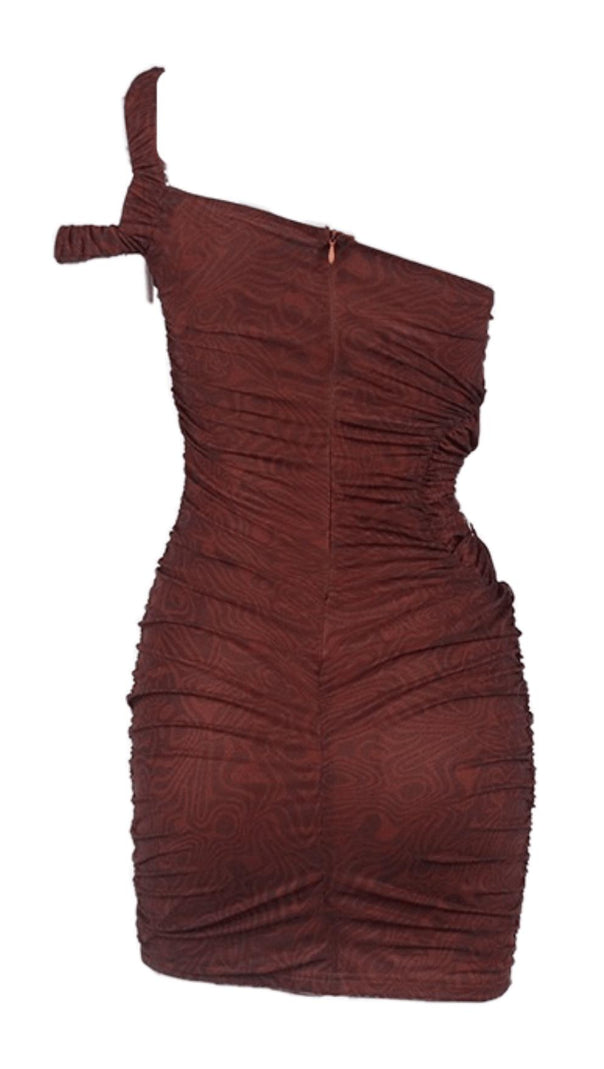 AIIZIE OBLIQUE SHOULDER MESH HOLLOW SKIRT - product image