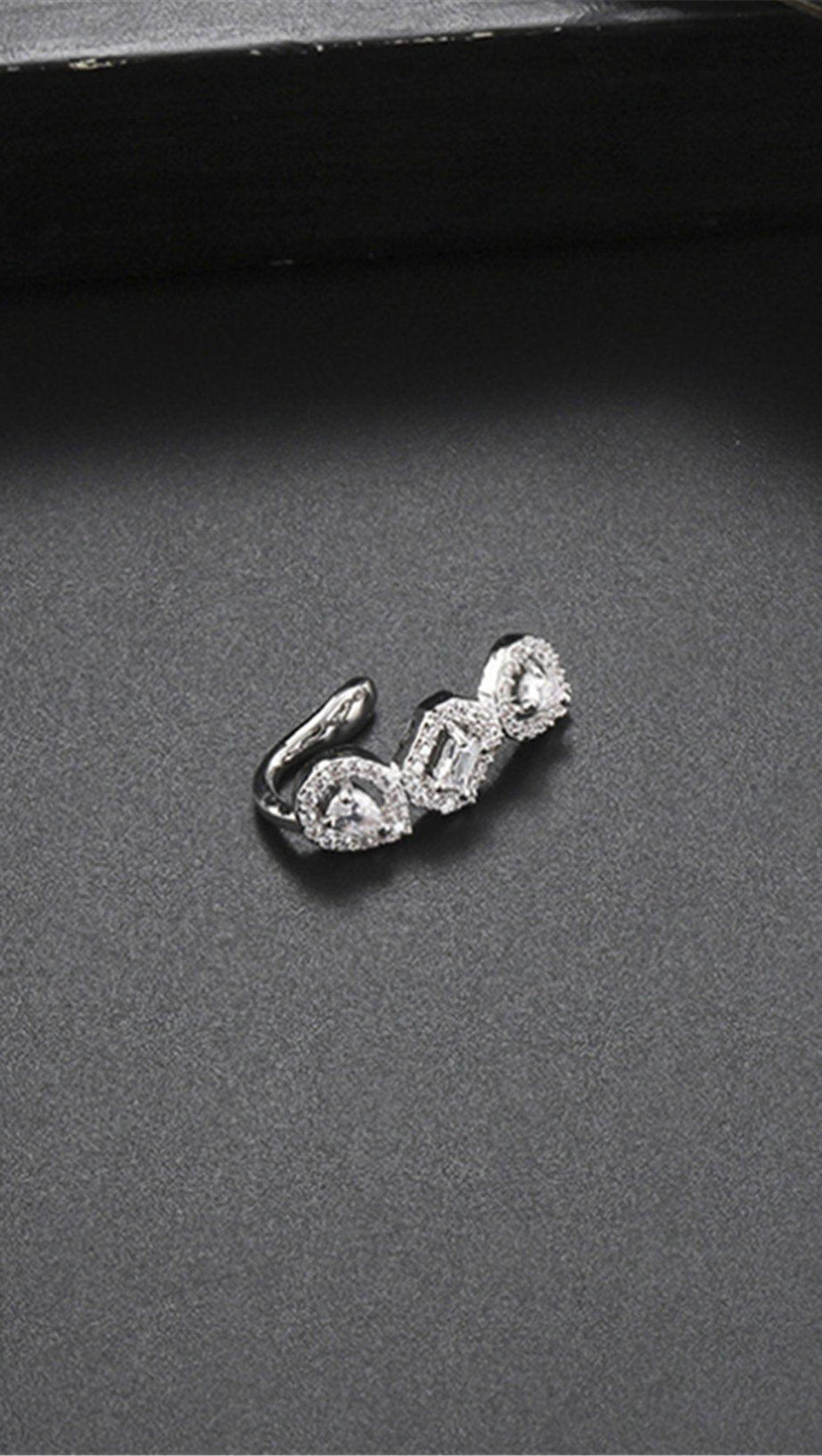 NON-PIERCER GEOMETRIC ZIRCON EAR CLIPS