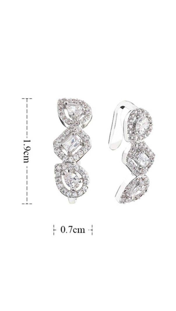 AIIZIE NON-PIERCER GEOMETRIC ZIRCON EAR CLIPS - product image