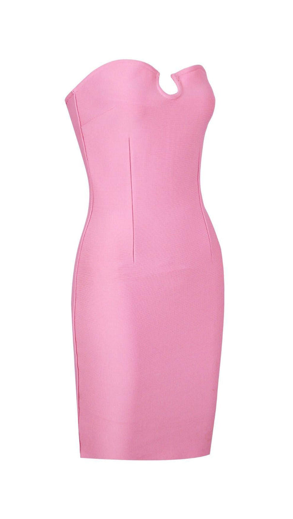 AIIZIE STRAPLESS BANDAGE MINI DRESS IN PINK - product image