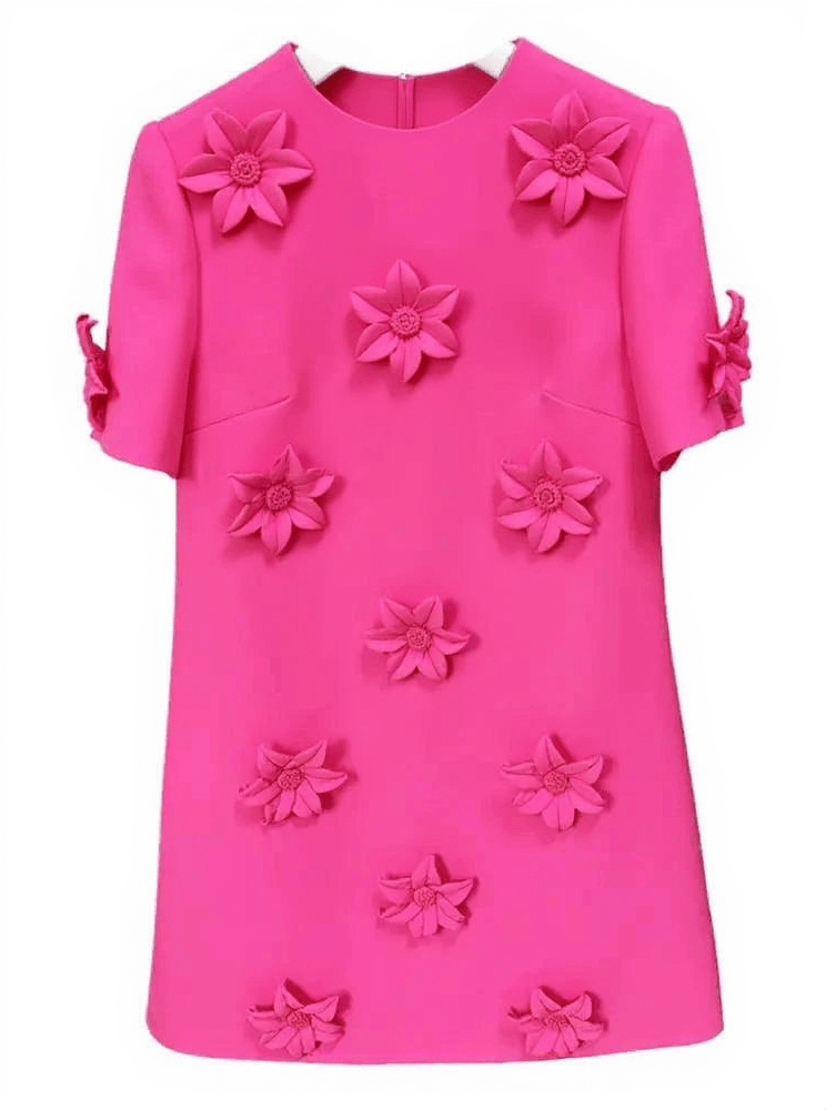 AIIZIE DASHIELL SHORT SLEEVE FLORAL EMBELLISHED MINI DRESS - product image