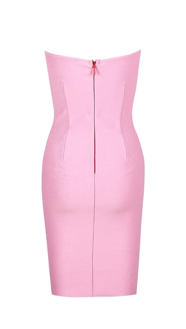 AIIZIE STRAPLESS BANDAGE MINI DRESS IN PINK - product image