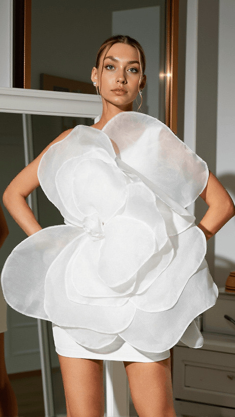 Gannon Minikleid mit One-Shoulder-Träger und Blumenmuster