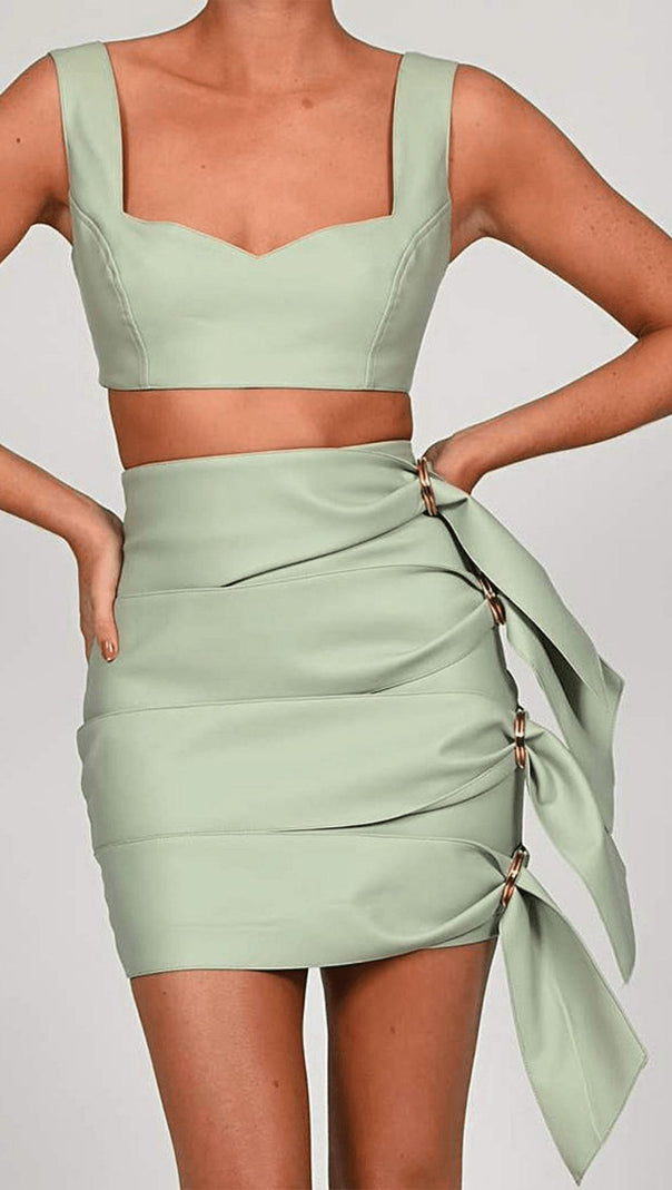 AIIZIE NAVEL CROP LEATHER SUIT - product image