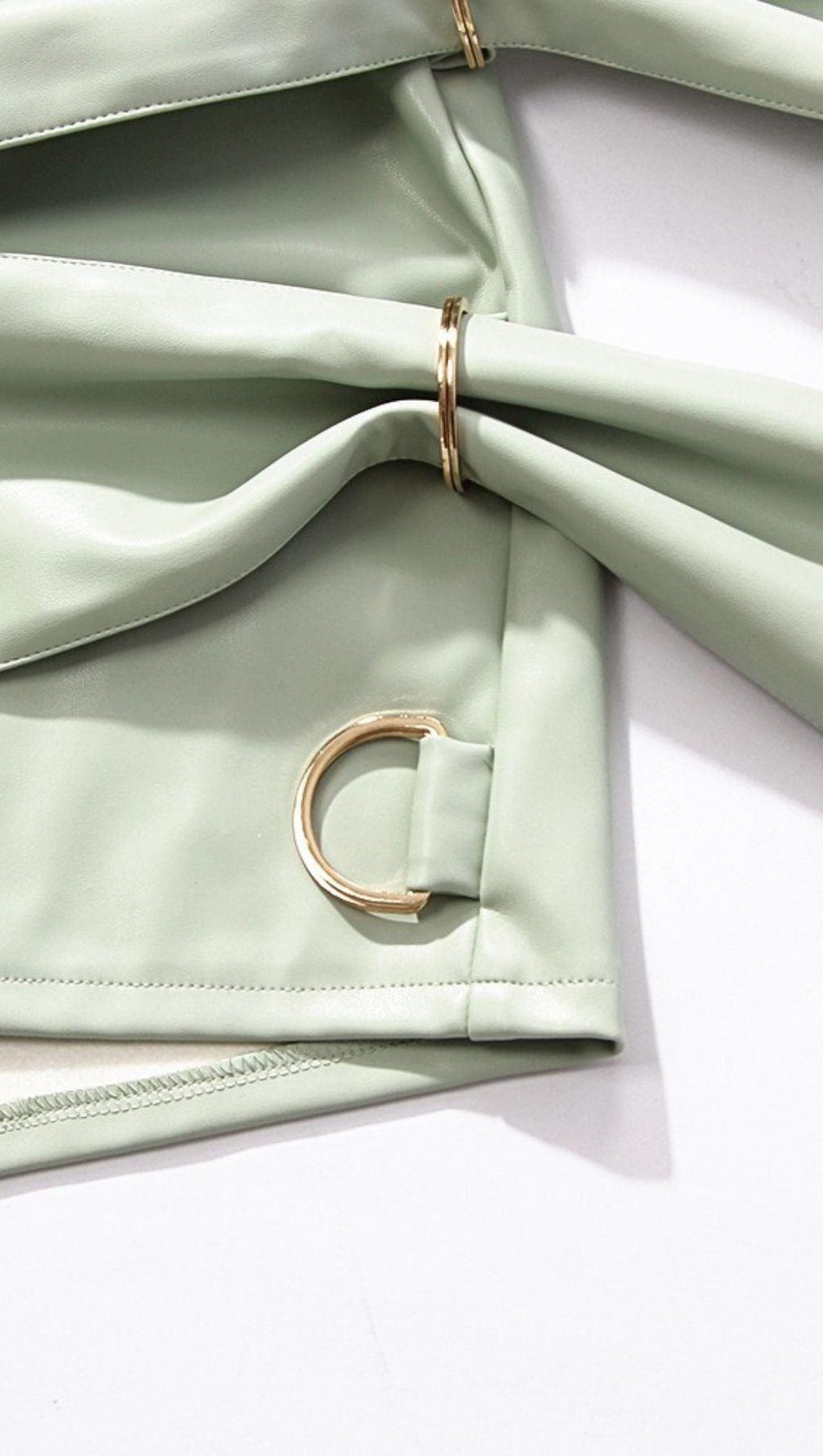 NAVEL CROP LEATHER SUIT