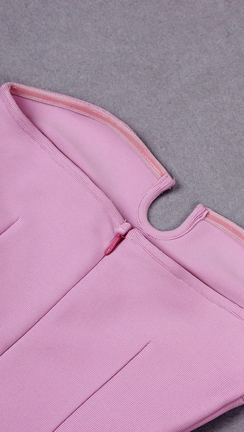 MINI ABITO SENZA SPALLINE CON BENDAGGI ROSA