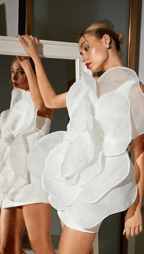 Gannon Minikleid mit One-Shoulder-Träger und Blumenmuster