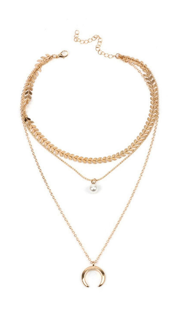 AIIZIE MULTI-LAYERED CRESCENT PENDANT NECKLACE - product image