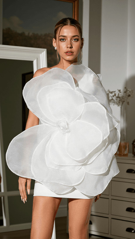 Gannon Minikleid mit One-Shoulder-Träger und Blumenmuster