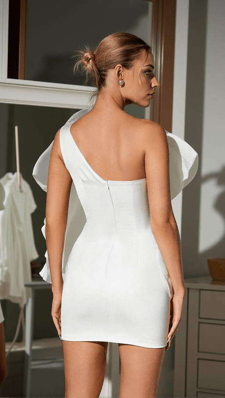 Gannon Minikleid mit One-Shoulder-Träger und Blumenmuster