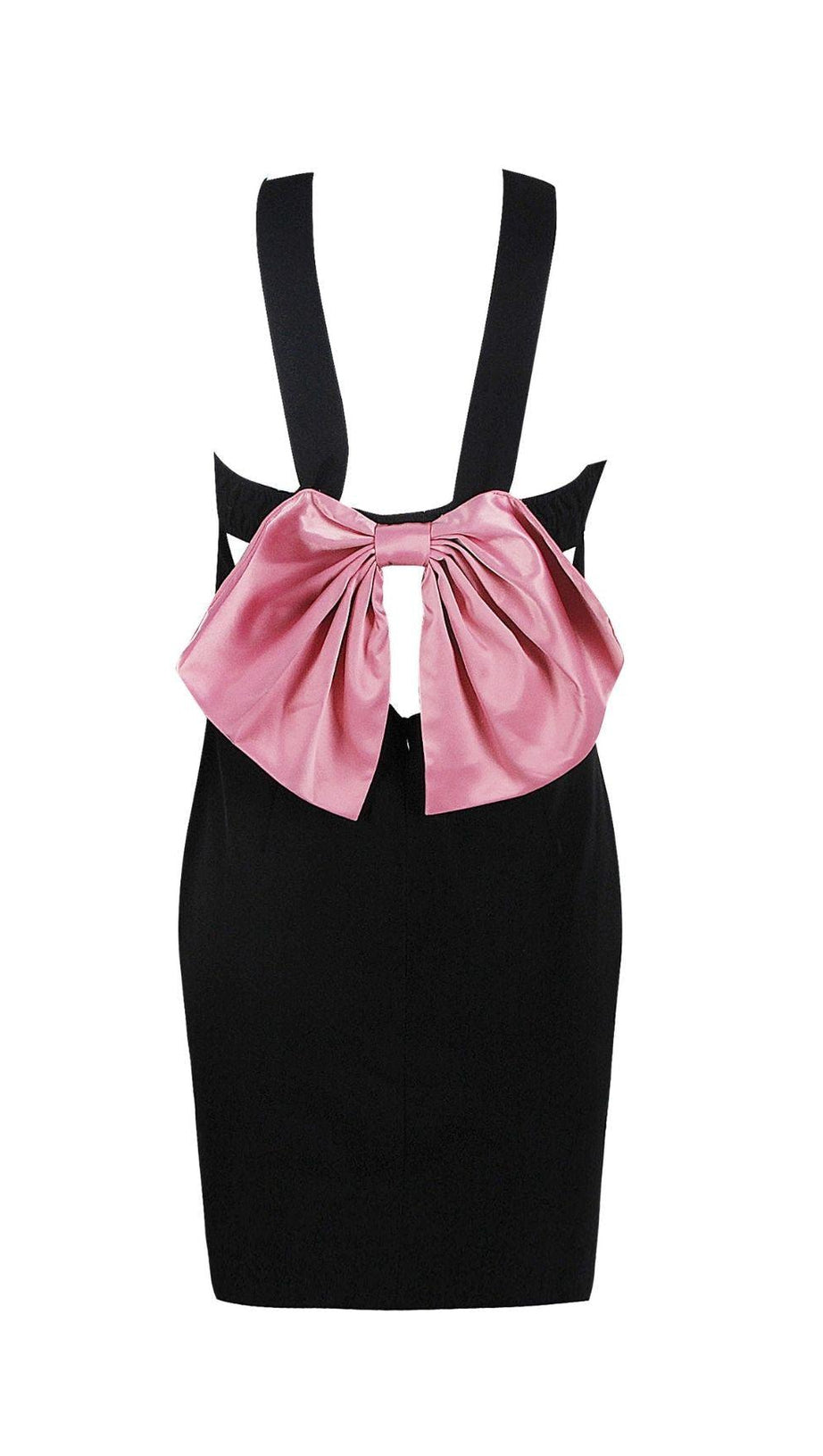 BOW BACK MINI DRESS IN BLACK
