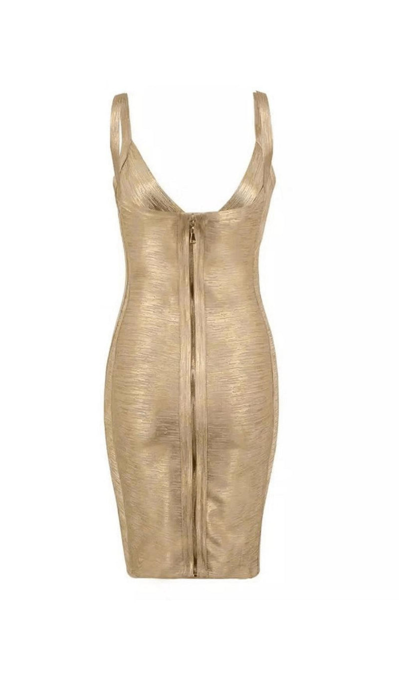 METALLIC BANDAGE DRESS