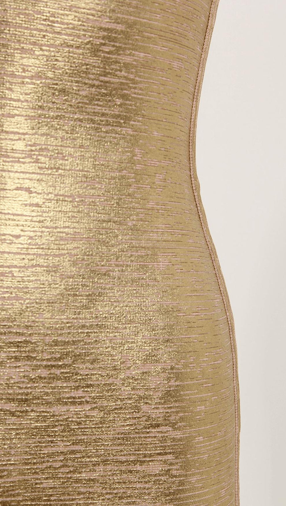 METALLIC BANDAGE DRESS