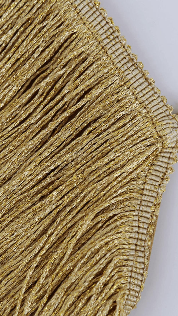 METALLISCHES BRONZE-DRAPIERTES MINIKLEID IN GOLD (inkl. Gürtel)