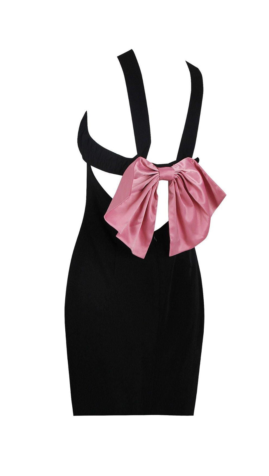 BOW BACK MINI DRESS IN BLACK