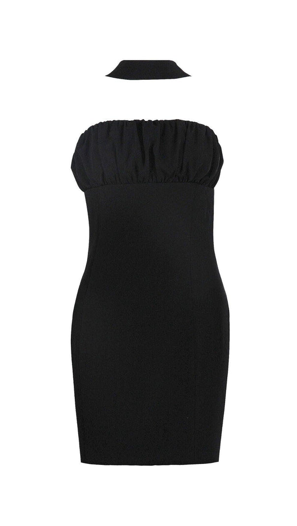 AIIZIE BOW BACK MINI DRESS IN BLACK - product image
