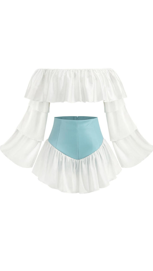 AIIZIE MADONNA SHORTS IN DENIM AND POPLIN - product image