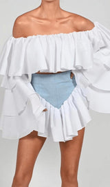 MADONNA SHORTS IN DENIM AND POPLIN