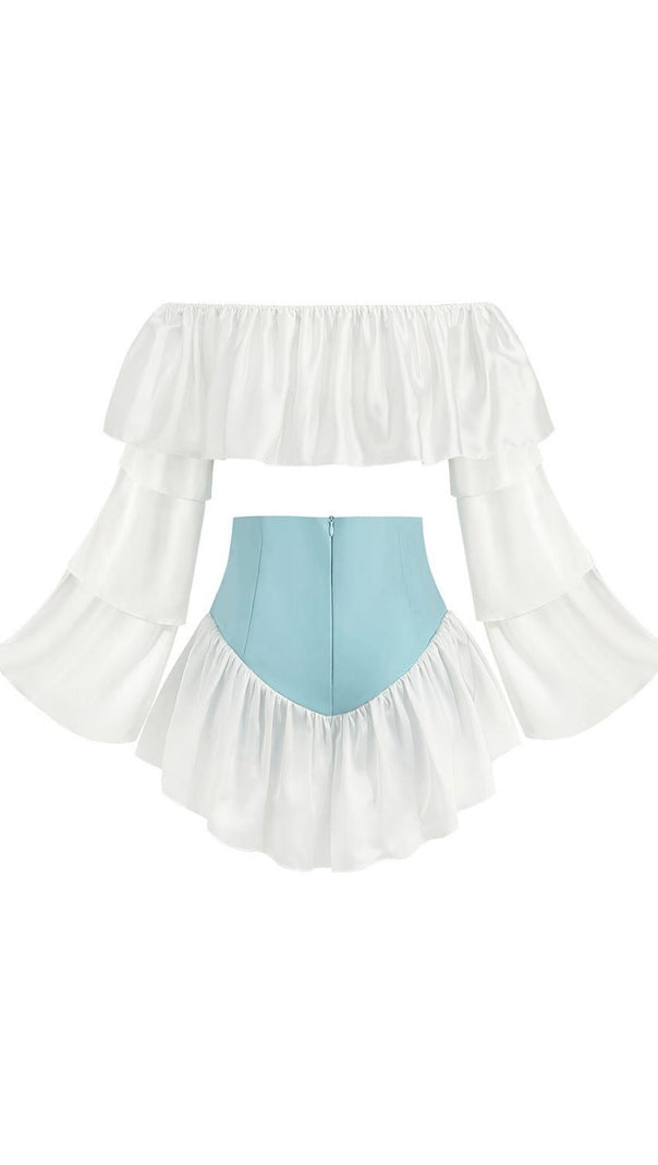 AIIZIE MADONNA SHORTS IN DENIM AND POPLIN - product image