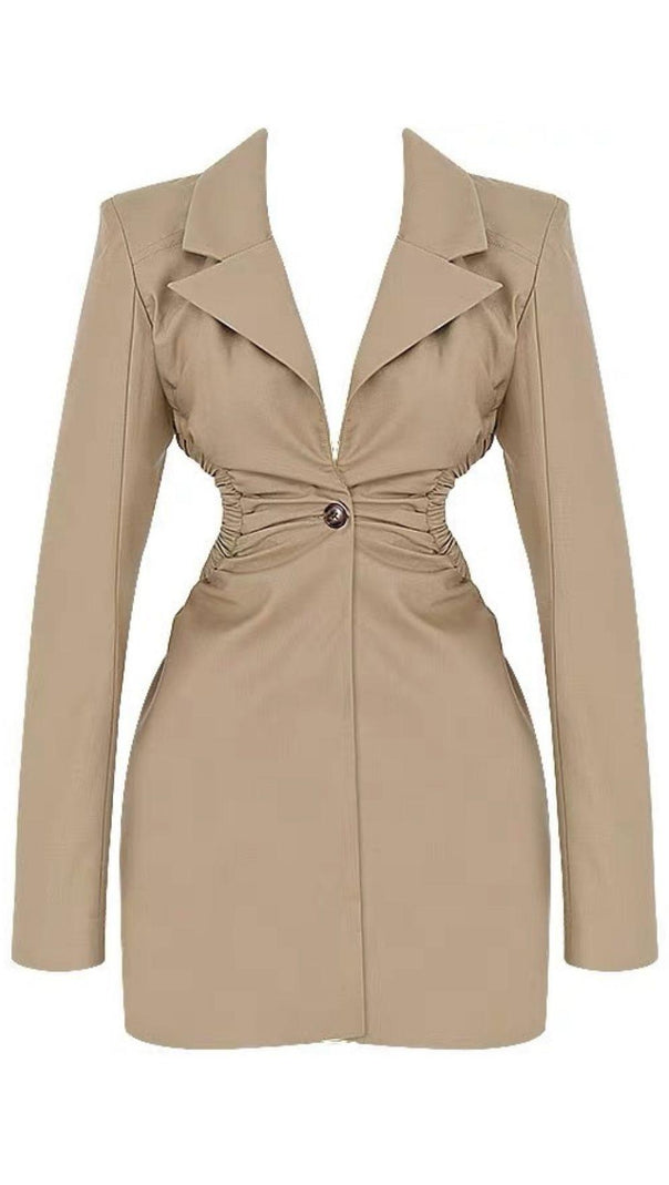AIIZIE LOW-CUT DRESS WITH LAPEL COLLAR. - product image