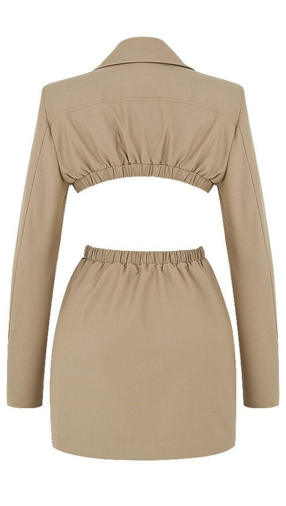 LOW-CUT DRESS WITH LAPEL COLLAR.