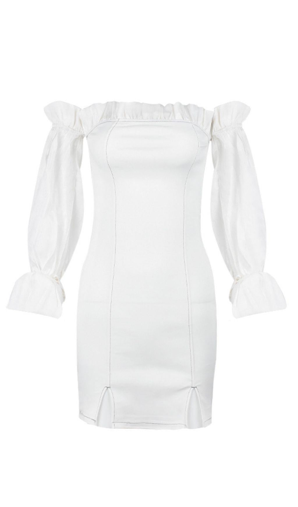 LONG-SLEEVED DRESS WITH MELANGE LACE.