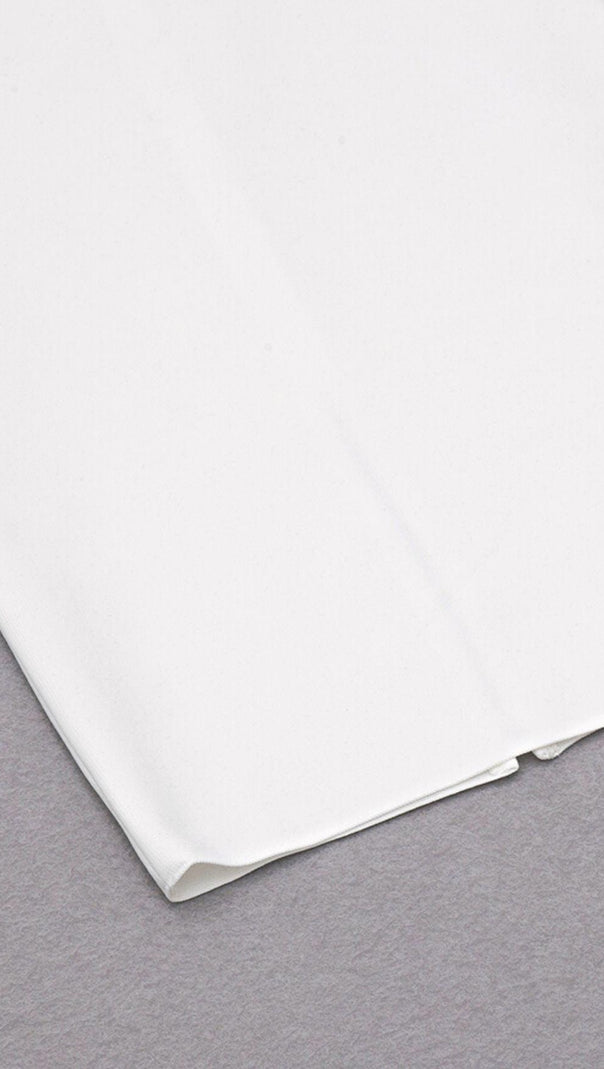 AIIZIE MESH BANDAGE MIDI DRESS IN WHITE - product image