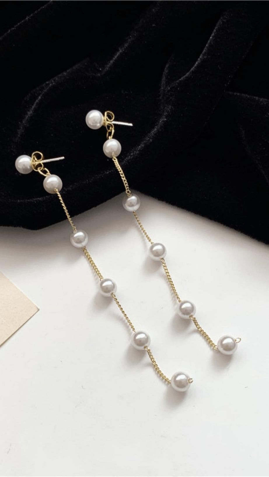 LONG PEARL TASSEL EARRINGS