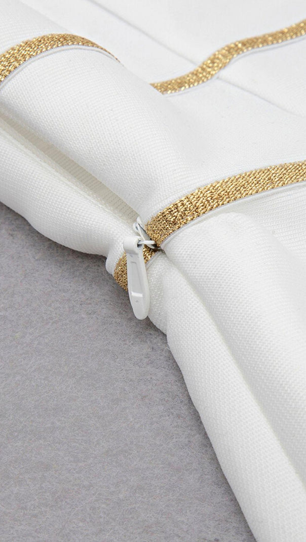 AIIZIE MESH BANDAGE MIDI DRESS IN WHITE - product image