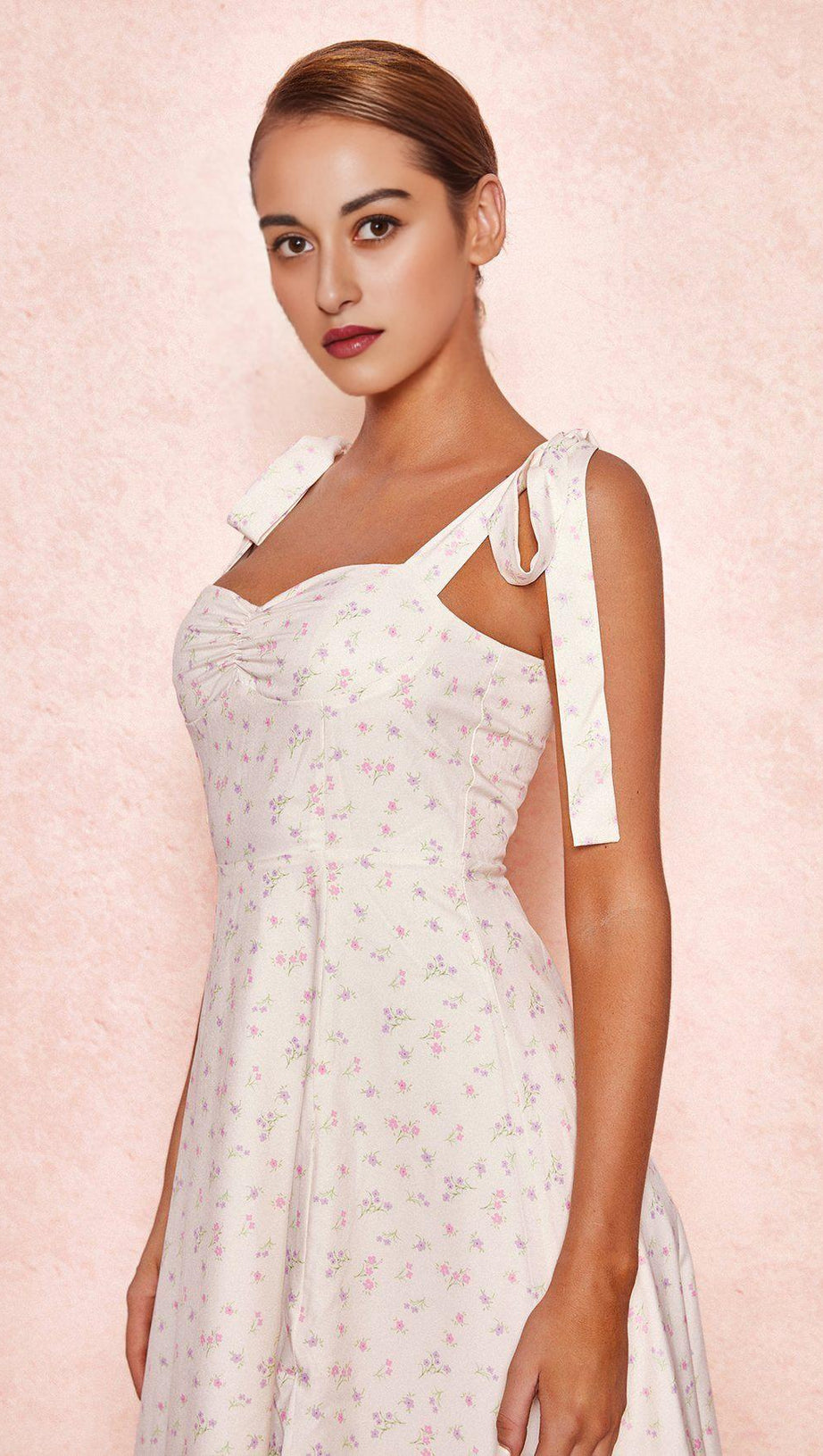 LEMON FLORAL PRINT MIDI SUNDRESS