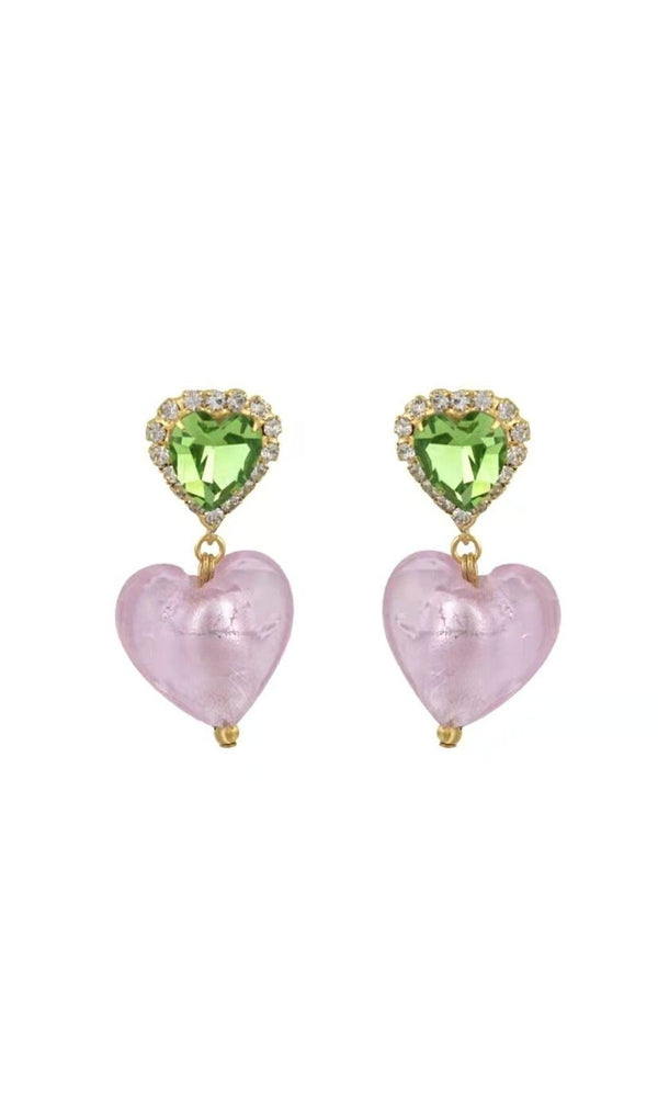 CRYSTAL HEART SHAPED EARRINGS