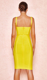 LEMON BANDAGE MIDI DRESS