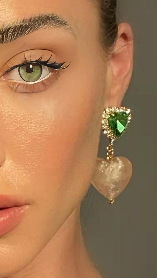 AIIZIE CRYSTAL HEART SHAPED EARRINGS - product image