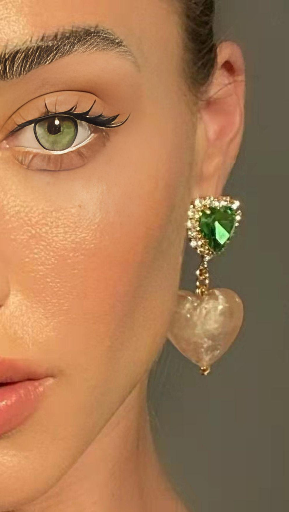 CRYSTAL HEART SHAPED EARRINGS