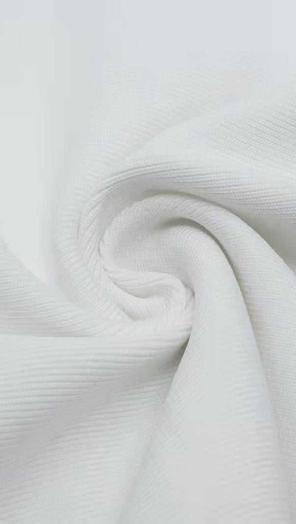 AIIZIE WHITE LEAKY BACK LACE STITCHING DRESS - product image
