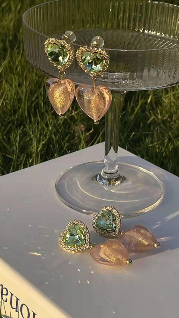 AIIZIE CRYSTAL HEART SHAPED EARRINGS - product image