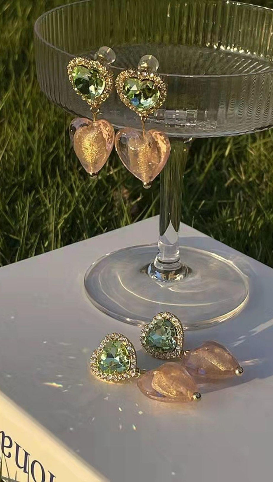 CRYSTAL HEART SHAPED EARRINGS