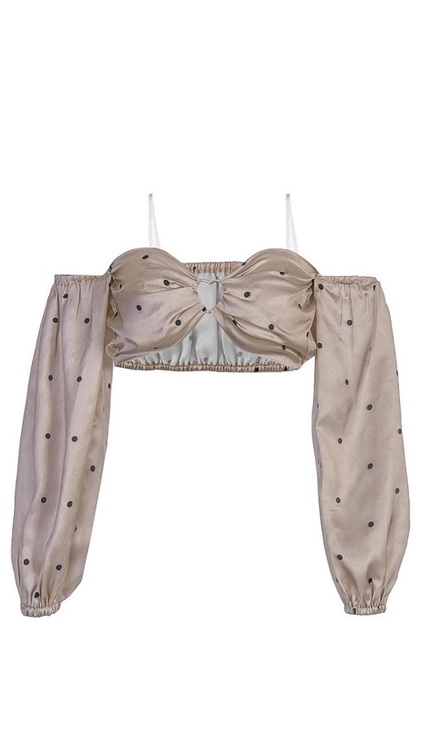 AIIZIE LANTERN SLEEVE SUSPENDERS WRAP TOP - product image
