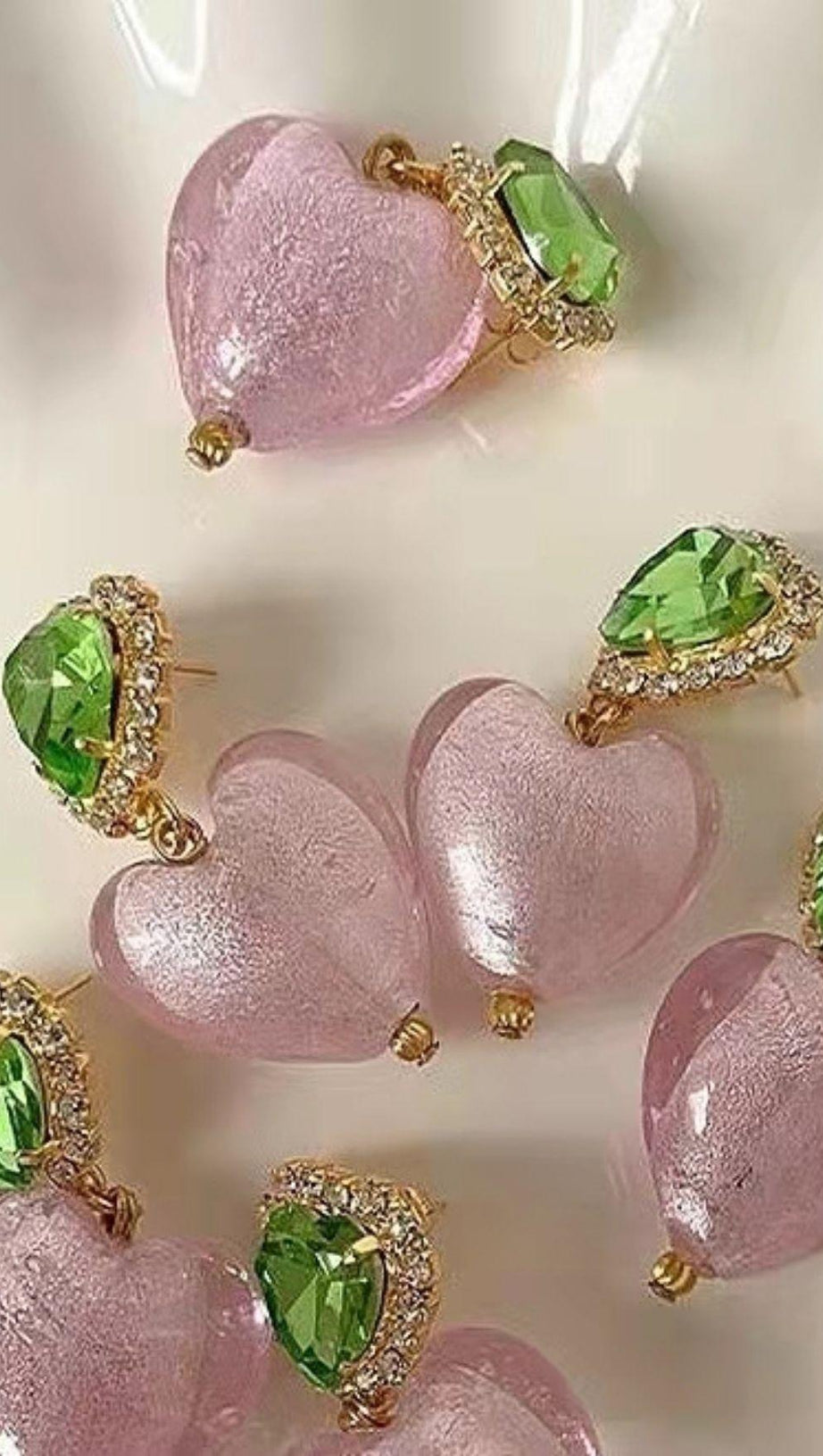 CRYSTAL HEART SHAPED EARRINGS