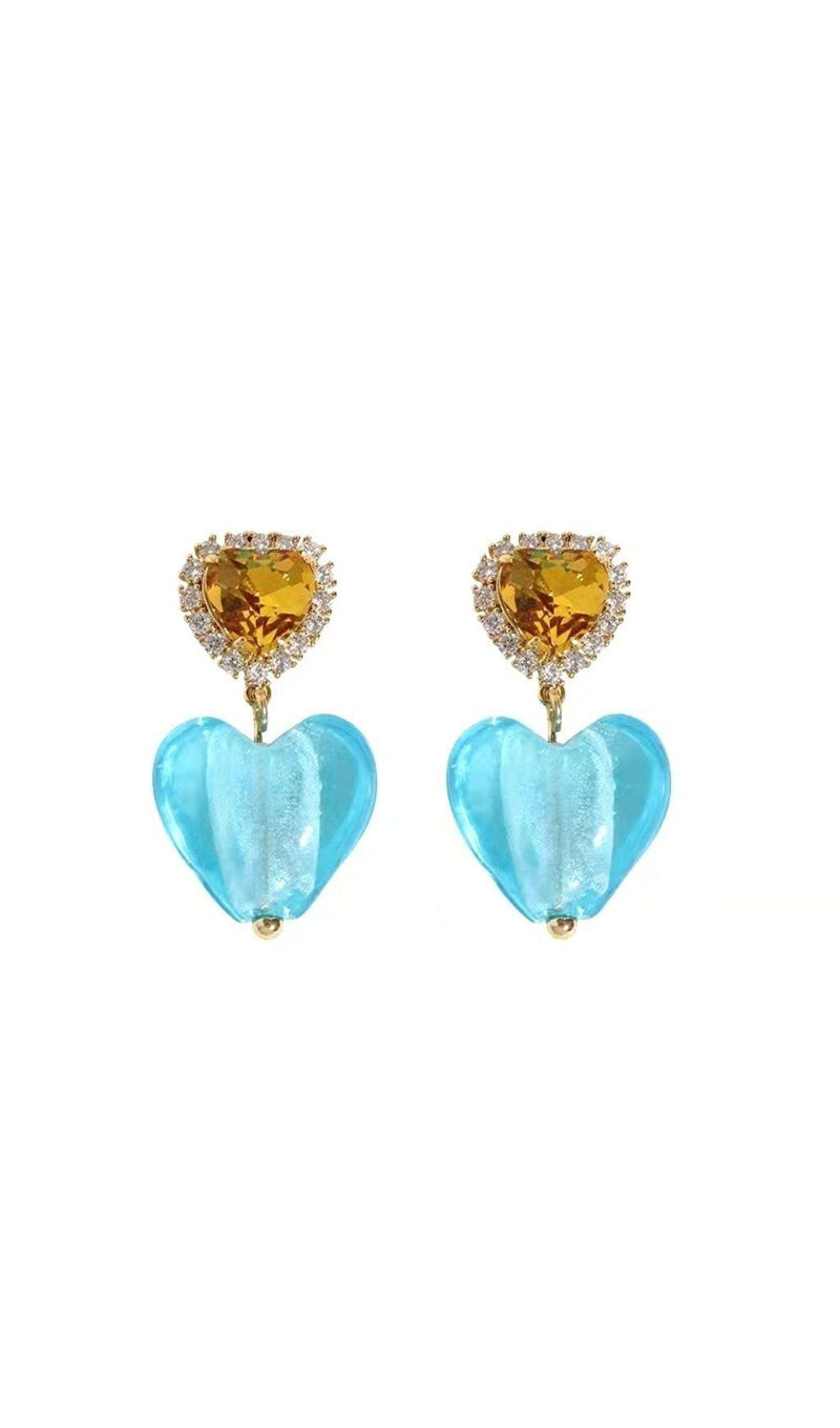 CRYSTAL HEART SHAPED EARRINGS