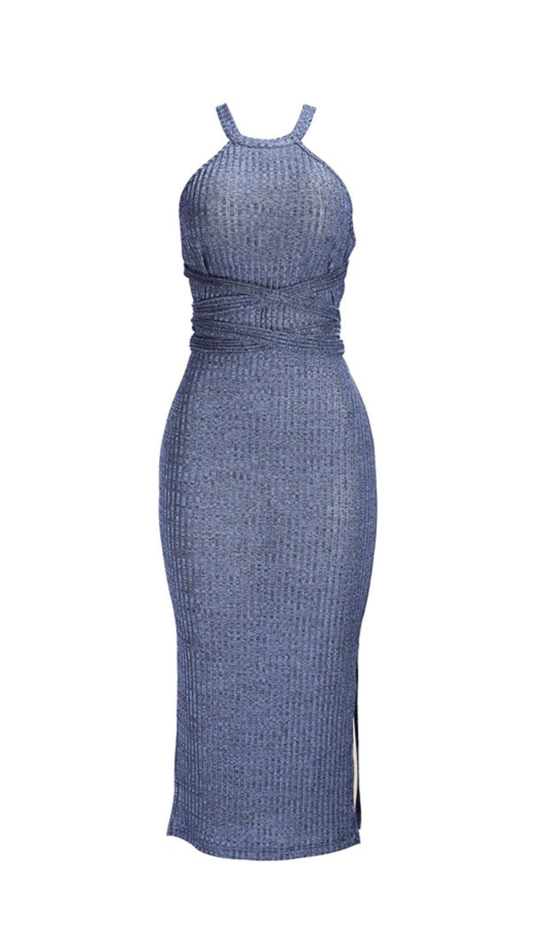 AIIZIE LACE UP SLEEVELESS SLIM MIDI DRESS - product image