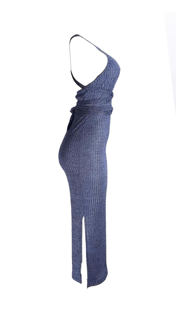 AIIZIE LACE UP SLEEVELESS SLIM MIDI DRESS - product image