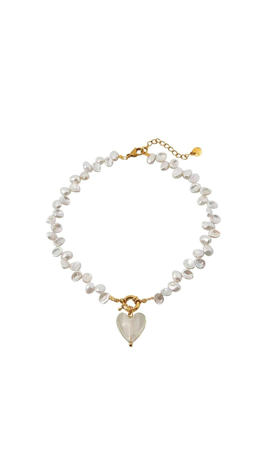 PEARL HEART SHAPED NECKLACE IN WHITE