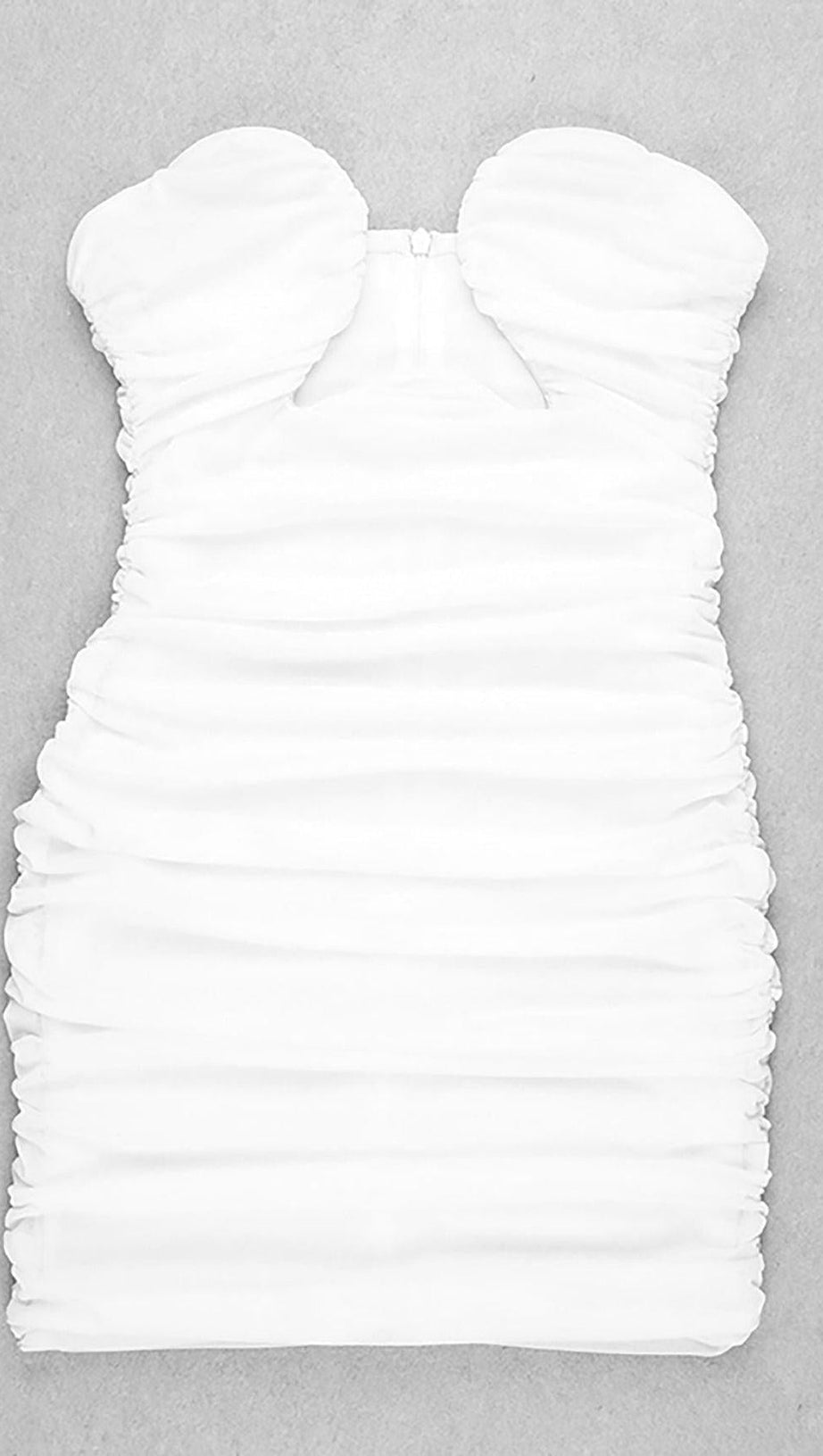 CUT-OUT RUCHED BODYCON MINI DRESS IN BLACK