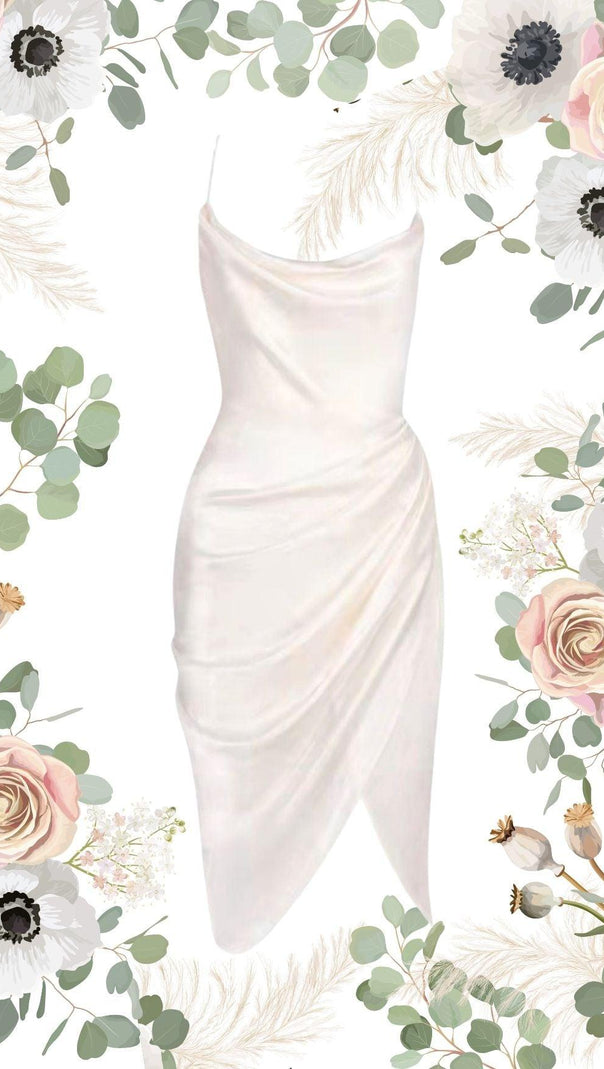 AIIZIE IVORY SATIN BALCONY CORSET DRESS - product image